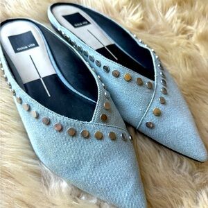 🍃Dolce Vita Studded Denim Slide Mules